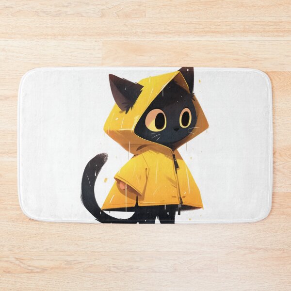 Item preview, Black cat in a rain coat designed and sold by MendaciousMina.