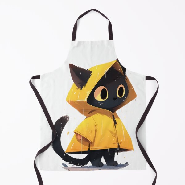 Item preview, Black cat in a rain coat designed and sold by MendaciousMina.