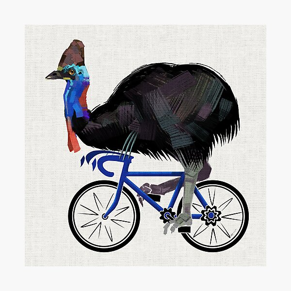 Item preview, Cassowary bird riding a bicycle designed and sold by Acts Of Paint.