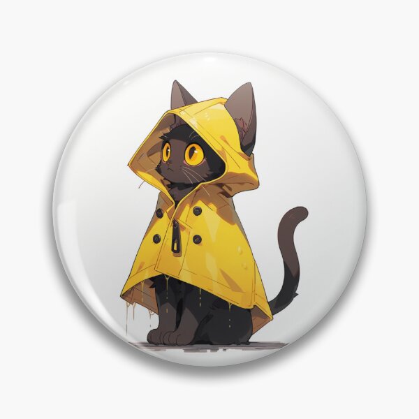 Item preview, Black cat in a rain coat designed and sold by MendaciousMina.