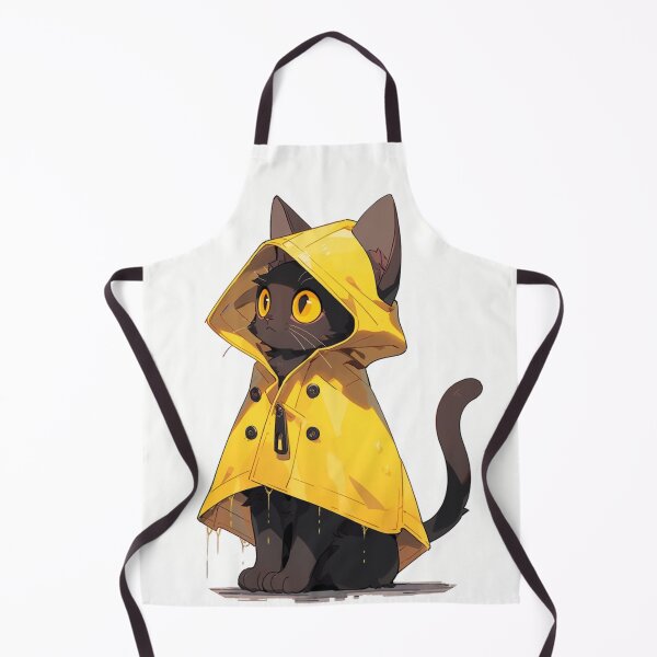 Item preview, Black cat in a rain coat designed and sold by MendaciousMina.