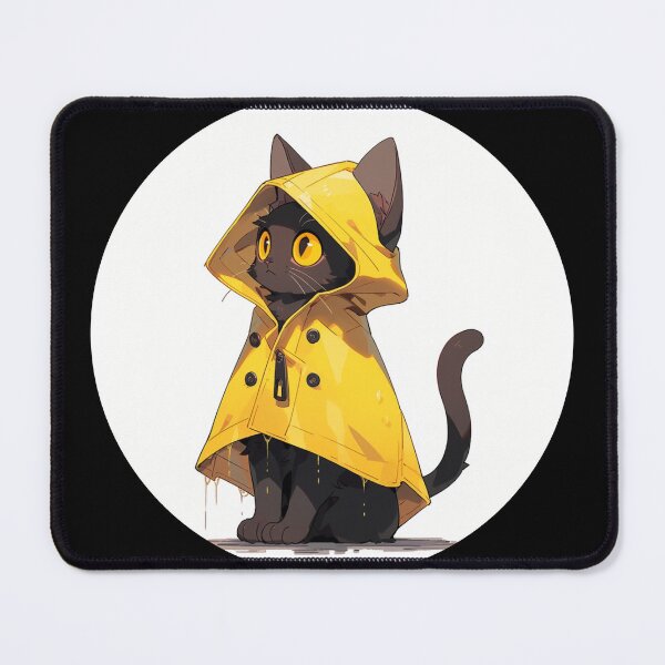 Item preview, Black cat in a rain coat designed and sold by MendaciousMina.