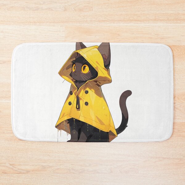 Item preview, Black cat in a rain coat designed and sold by MendaciousMina.