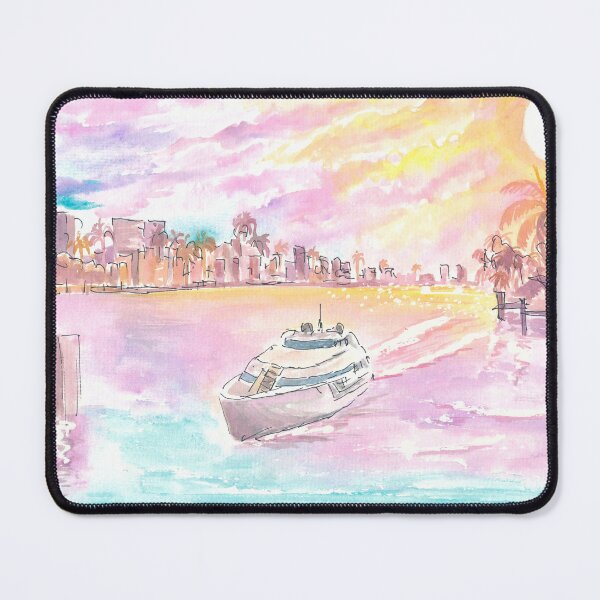 Item preview, Boca Raton Sunrise with Yacht Canal and Skyline designed and sold by artshop77.