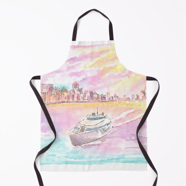 Item preview, Boca Raton Sunrise with Yacht Canal and Skyline designed and sold by artshop77.