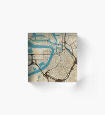 Antwerp Map (grunge) Acrylic Block