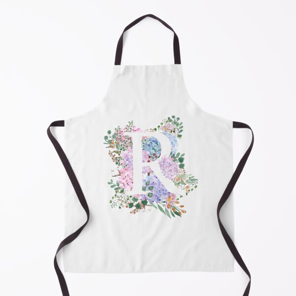 Item preview, botanical monogram alphabet R hydrangea flowers designed and sold by ColorandColor.