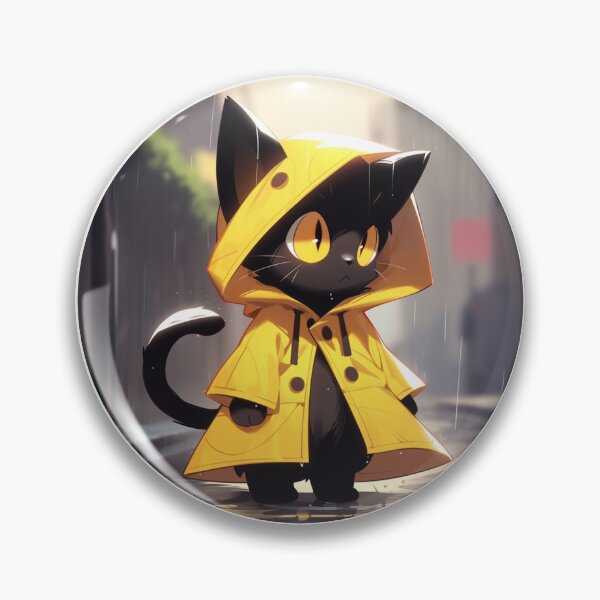 Item preview, Black cat in a rain coat designed and sold by MendaciousMina.