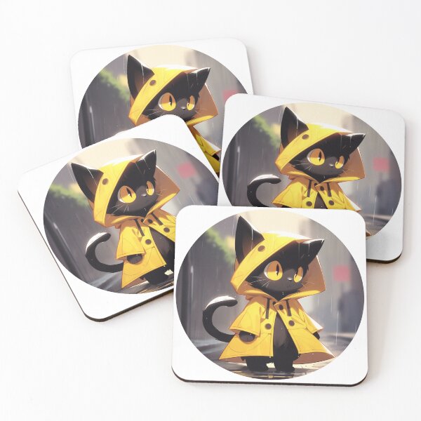 Item preview, Black cat in a rain coat designed and sold by MendaciousMina.