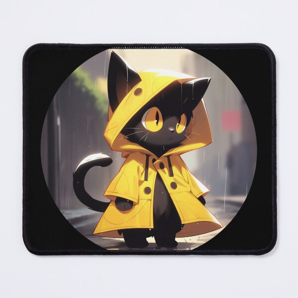 Item preview, Black cat in a rain coat designed and sold by MendaciousMina.