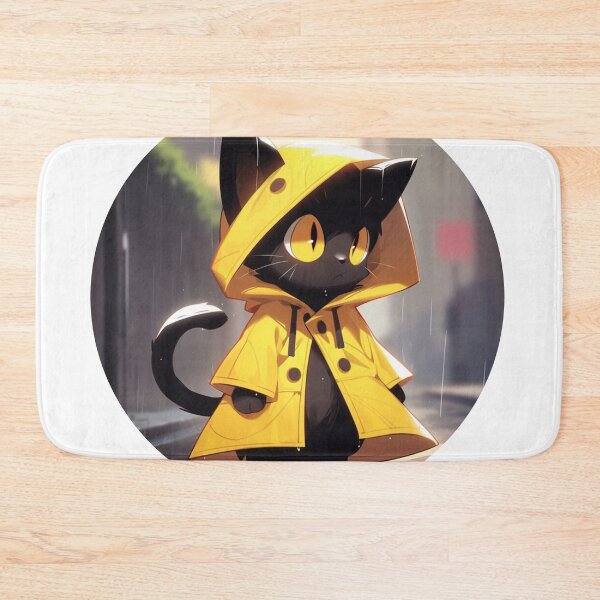 Item preview, Black cat in a rain coat designed and sold by MendaciousMina.