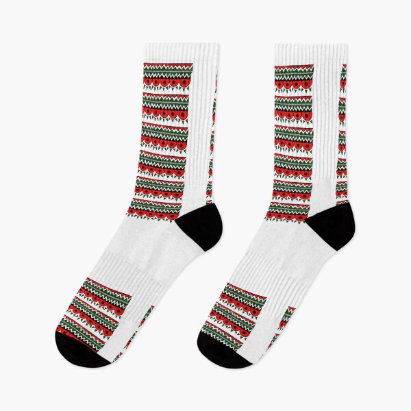 Item preview, triangles and semicircles pattern - red and green designed and sold by TheBrambleBox.