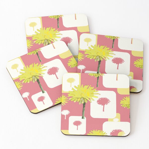 Item preview, Mod Dandelions with White on Blush Pink Repeat 5748 designed and sold by Art in My Loft.
