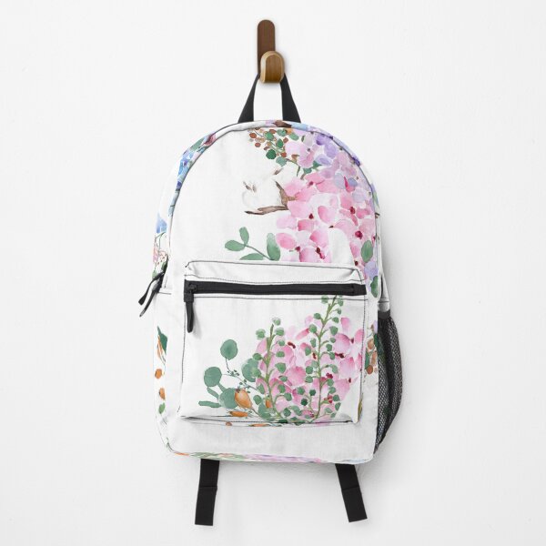 Item preview, botanical monogram alphabet S hydrangea flowers hand painted designed and sold by ColorandColor.