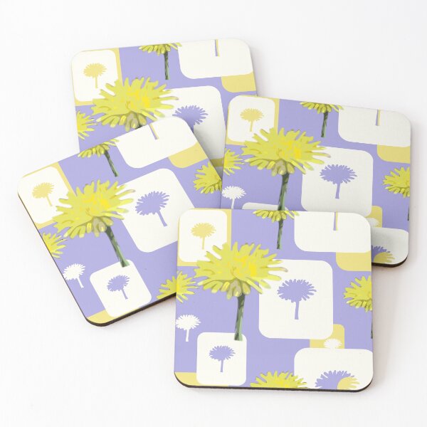 Item preview, Mod Dandelions with White on Lavender Repeat 5748 designed and sold by Art in My Loft.