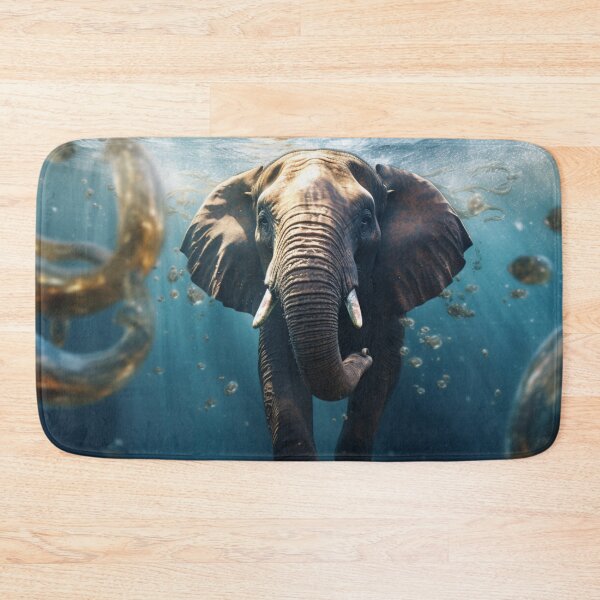 Item preview, Elephant's Aquatic Dance: Bubbly Reefwave Scene Canvas Print designed and sold by MedusaAiArt.