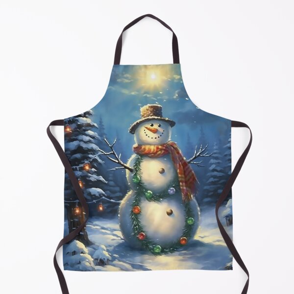 Item preview, snowmen in a mountain setting, adorned with colorful Christmas lights. designed and sold by Mickeymouse2023.