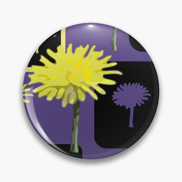Item preview, Mod Dandelions with Black on Purple Repeat 5748 designed and sold by Art in My Loft.