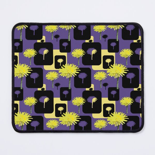 Item preview, Mod Dandelions with Black on Purple Repeat 5748 designed and sold by Art in My Loft.