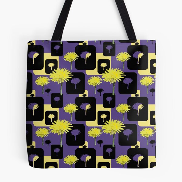 Item preview, Mod Dandelions with Black on Purple Repeat 5748 designed and sold by Art in My Loft.