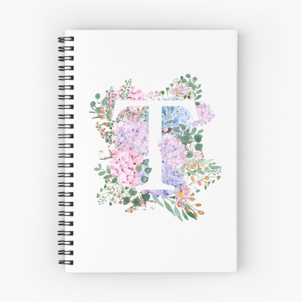 Item preview, Cbotanical monogram alphabet T hydrangea flowers  designed and sold by ColorandColor.