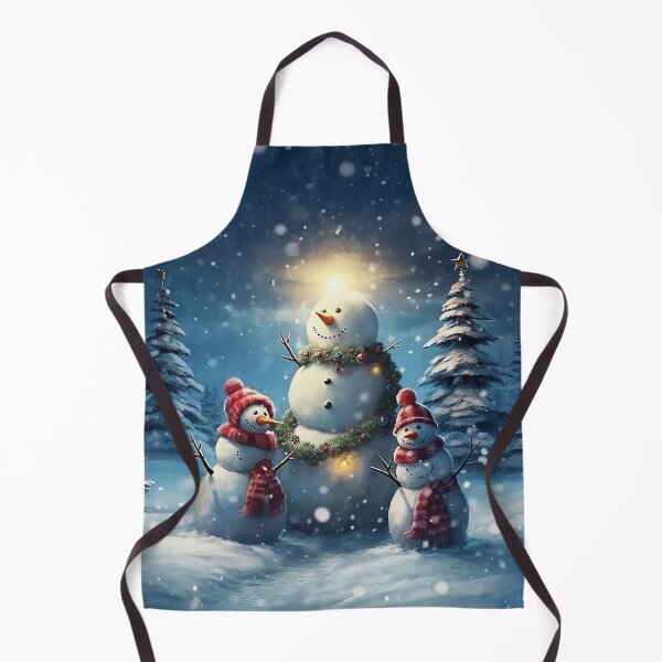 Item preview, two playful snowmen in a mountain setting, adorned with colorful Christmas lights. designed and sold by Mickeymouse2023.