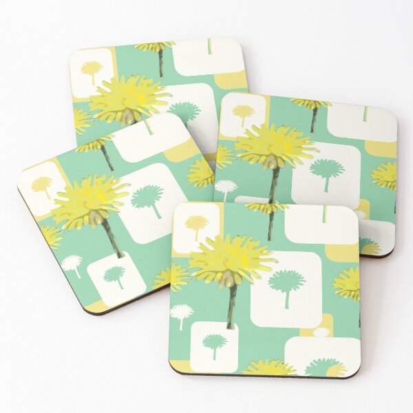 Item preview, Mod Dandelions with White on Mint Green Repeat 5748 designed and sold by Art in My Loft.