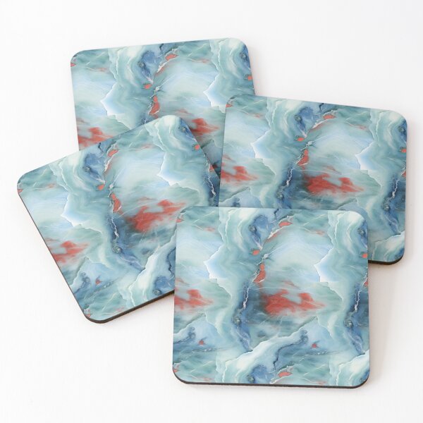 Item preview, Blue, Red and Silver Travertine Marble Texture Pattern designed and sold by PeteRascal.