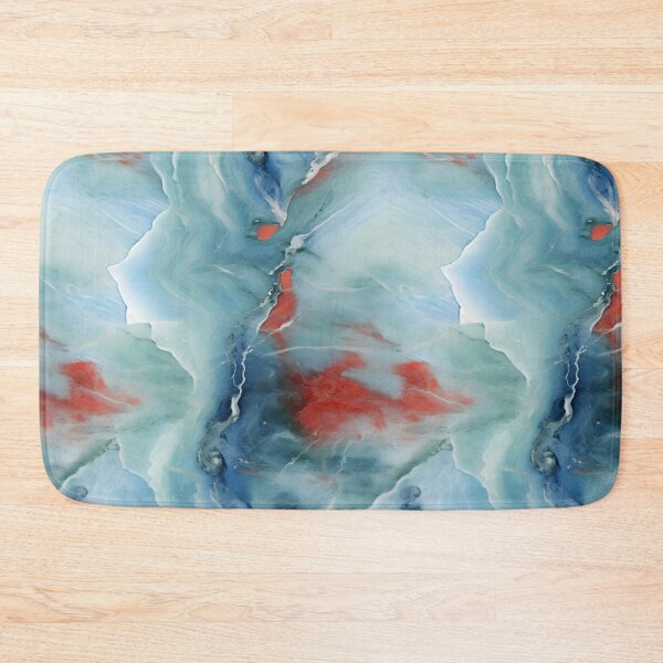 Item preview, Blue, Red and Silver Travertine Marble Texture Pattern designed and sold by PeteRascal.