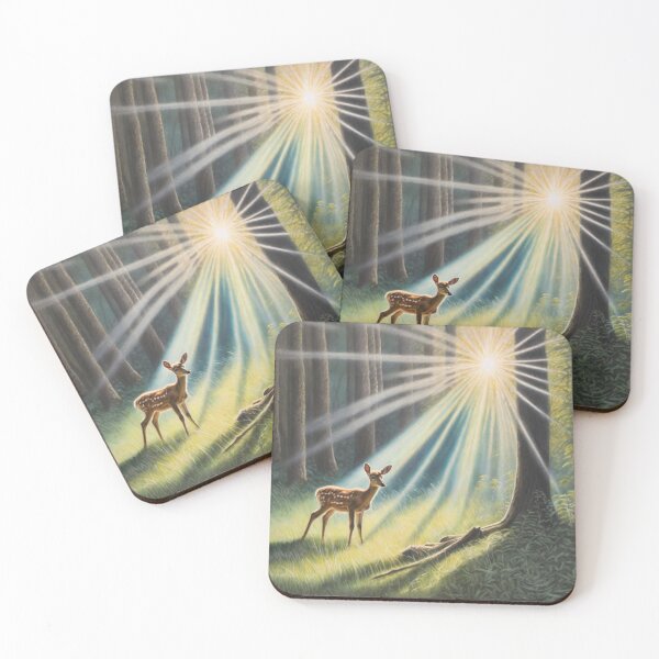 Item preview, Chalk pastel drawing of a forest clearing with a fawn designed and sold by ailia-hikaru.