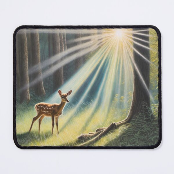 Item preview, Chalk pastel drawing of a forest clearing with a fawn designed and sold by ailia-hikaru.