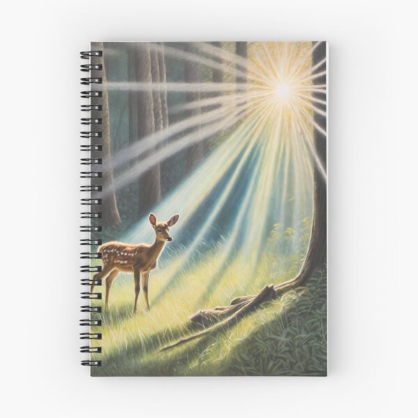 Item preview, Chalk pastel drawing of a forest clearing with a fawn designed and sold by ailia-hikaru.