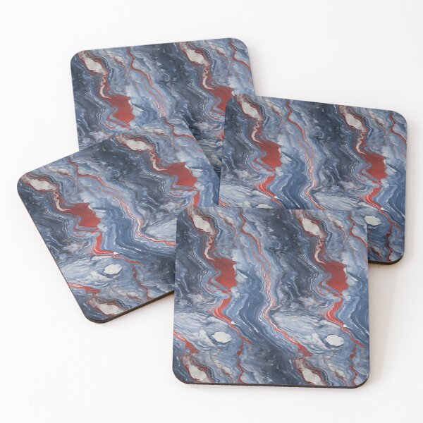 Item preview, Blue, Red and Silver Seamless Repeating Marble Pattern designed and sold by PeteRascal.