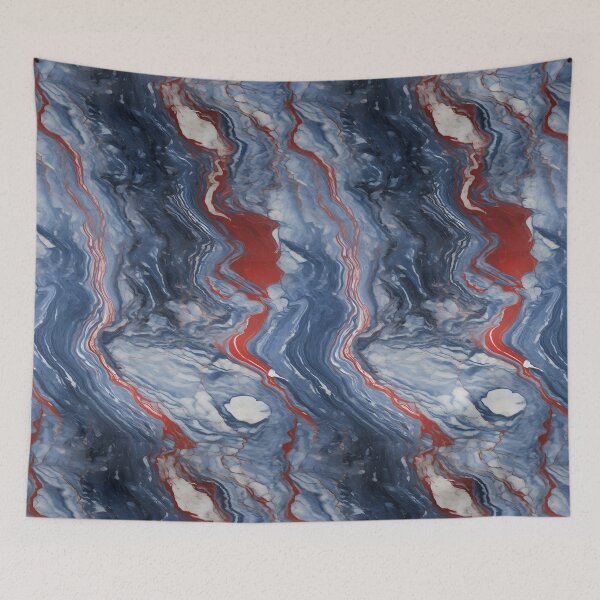 Item preview, Blue, Red and Silver Seamless Repeating Marble Pattern designed and sold by PeteRascal.