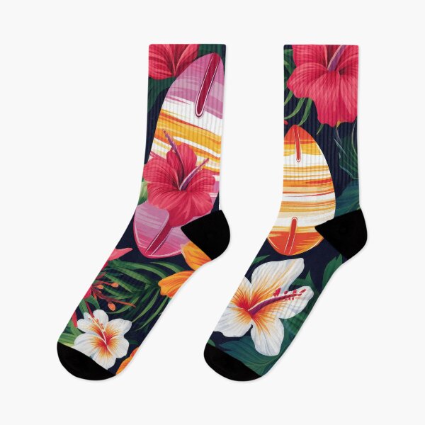 Item preview, surfboards and tropical flowers designed and sold by Purr- Paradise.