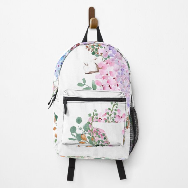 Item preview, botanical monogram alphabet V hydrangea flowers hand painted designed and sold by ColorandColor.