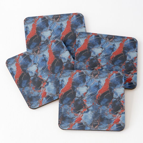 Item preview, Blue, Red and Silver Seamless Repeating Marble Pattern designed and sold by PeteRascal.