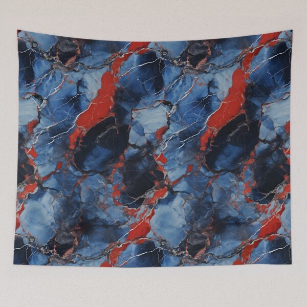 Item preview, Blue, Red and Silver Seamless Repeating Marble Pattern designed and sold by PeteRascal.