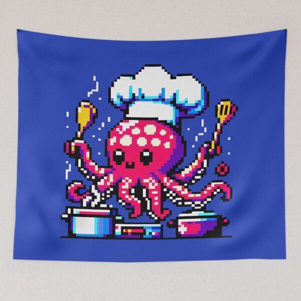 Item preview, Culinary Octopus: 8-Bit Pixel Kitchen Maestro designed and sold by PixelPunkster.