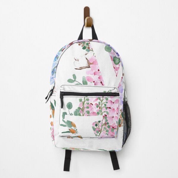 Item preview, botanical monogram alphabet W hydrangea flowers hand painted designed and sold by ColorandColor.