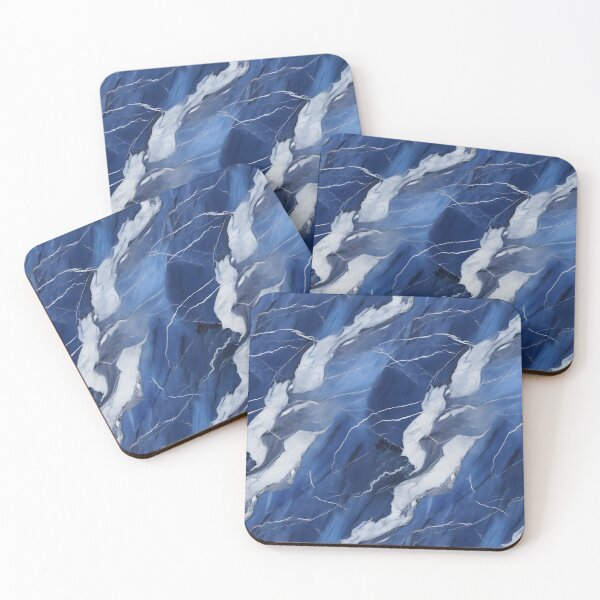 Item preview, Blue and Silver Seamless Repeating Marble Tile Pattern designed and sold by PeteRascal.