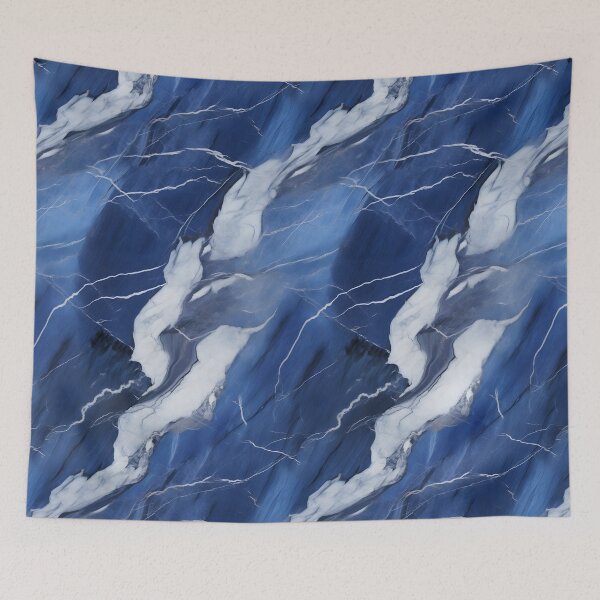 Item preview, Blue and Silver Seamless Repeating Marble Tile Pattern designed and sold by PeteRascal.