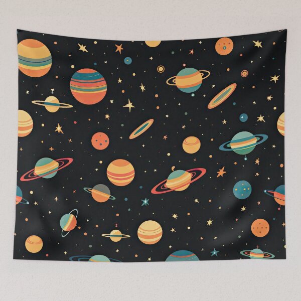 Item preview, A seamless pattern of planets, stars, and celestial bodies designed and sold by Purr- Paradise.