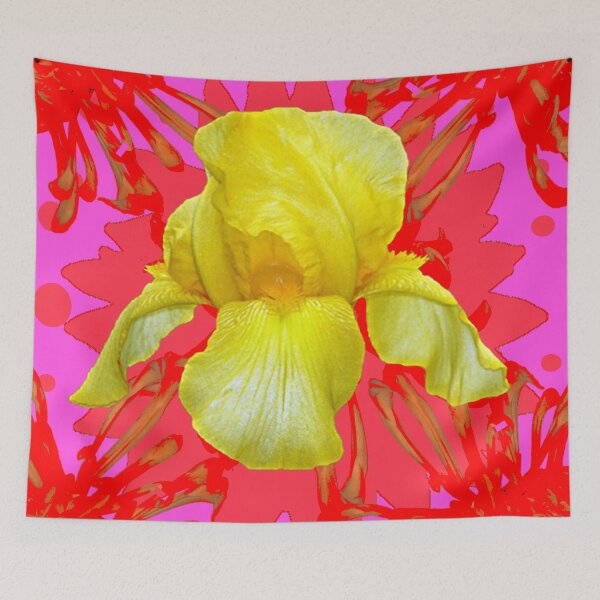 Item preview, YELLOW IRIS PINK-RED ABSTRACT designed and sold by sharlesart.
