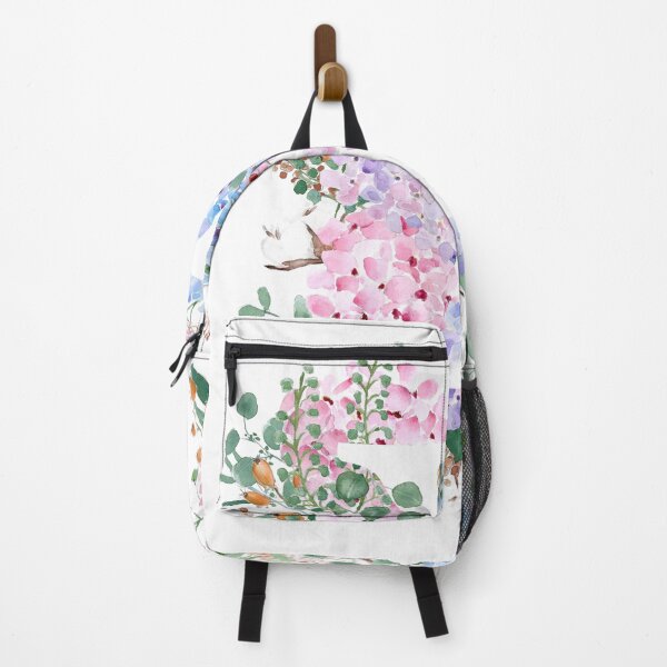 Item preview, botanical monogram alphabet Y hydrangea flowers hand painted designed and sold by ColorandColor.