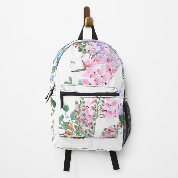 Item preview, botanical monogram alphabet Z hydrangea flowers hand painted designed and sold by ColorandColor.