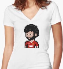 Mo Salah LFC (Pixel) Women's Fitted V-Neck T-Shirt