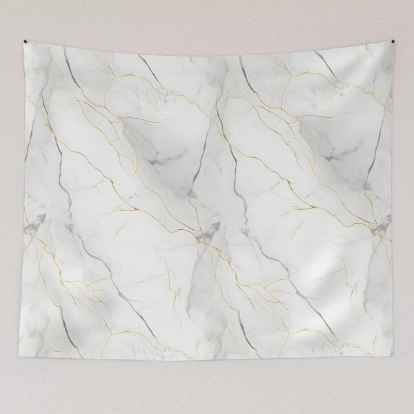 Item preview, White and Gold Seamless Repeating Marble Tile Pattern designed and sold by PeteRascal.
