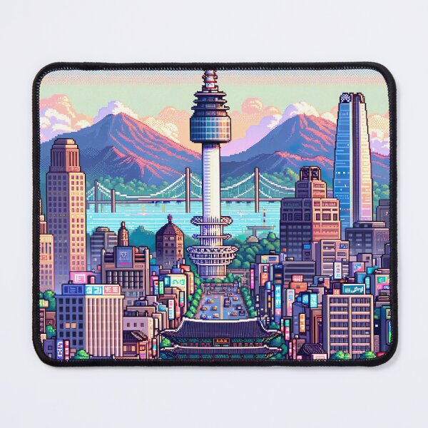 Item preview, Pixelated Seoul Illustration Korea designed and sold by unrealartwork.