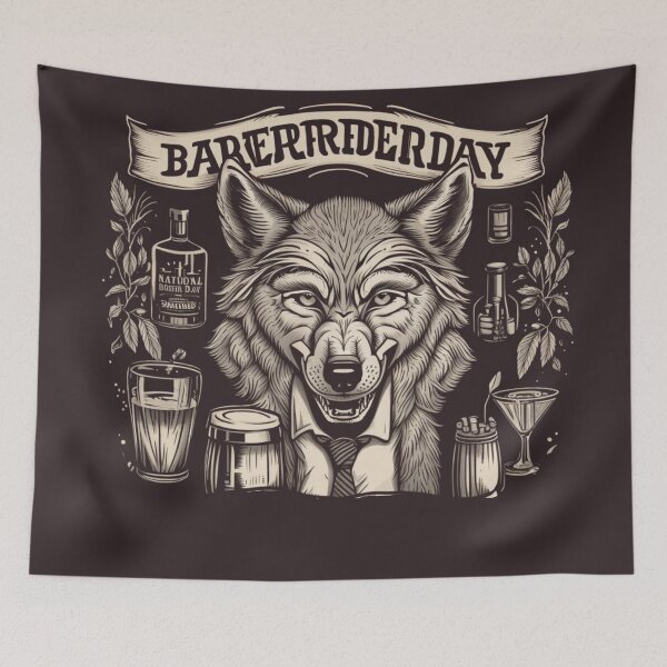 Item preview, Mixing Spirits: Celebrating National Bartender Day with the Wolf designed and sold by NightshadeWolfs.